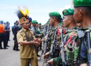 Gubernur Sambut Kedatangan Satgas Yonif 614/Raja Pandhita Purna Tugas dari Papua